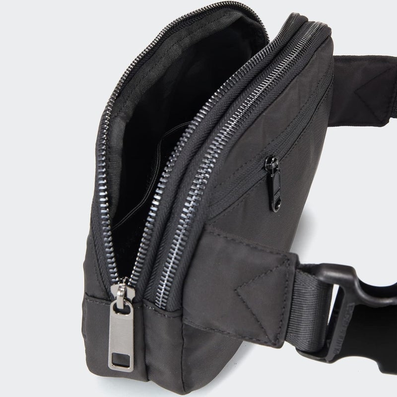 Pander Everywhere Belt Bag for Women, 5 Zipper Pockets Nylon Crossbody Fanny Pack Purse (Black) - Image 3